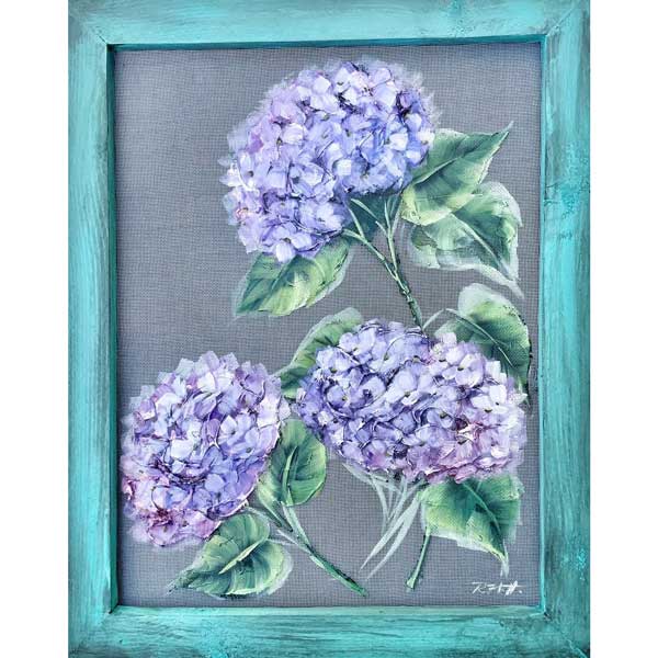 Purple hydrangea, hand painting