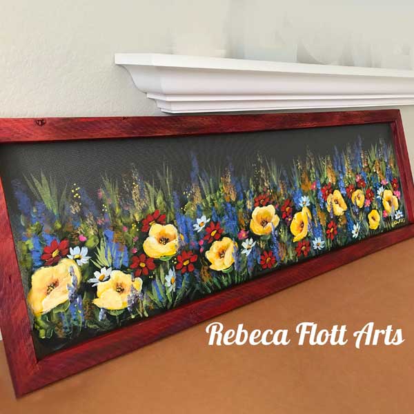 Wild flowers,spring art, window screen decor,outdoor art,